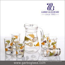 Hotselling Vidro Drinking Set com Impressão Fansion